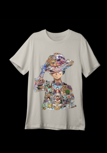Luffy- Life Story - Beige Oversize Tshirt