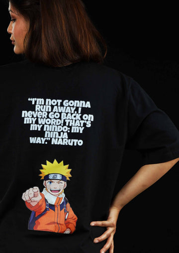 Naruto Quote - Black Oversize Tshirt