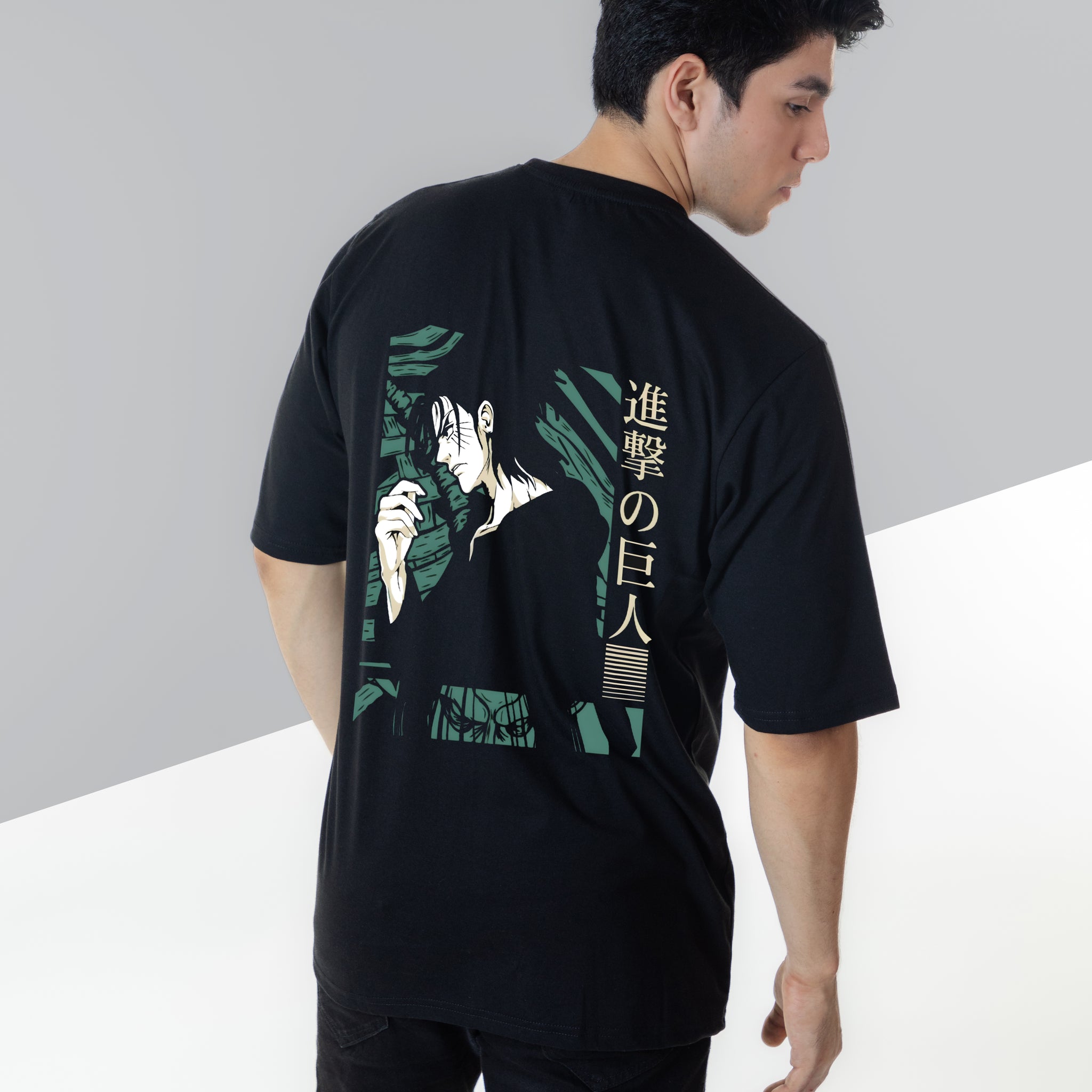 Eren Yeager AOT Black Oversize Tshirt