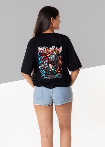 Demon Slayer -  Black Oversize Tshirt